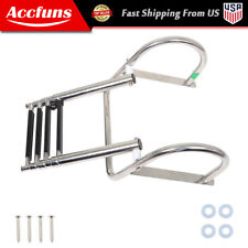 4 Steps Pontoon Boat Ladder Stainless Steel With Pedal Hand Railing Ladder