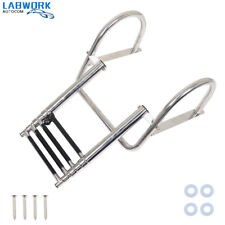 4 Steps Pontoon Boat Ladder Stainless Steel With Pedal Hand Railing Ladder Us