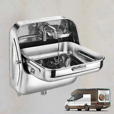 For Caravan Boat Rv 304 Stainless Steel Folding Portable Sink With Sink Faucet